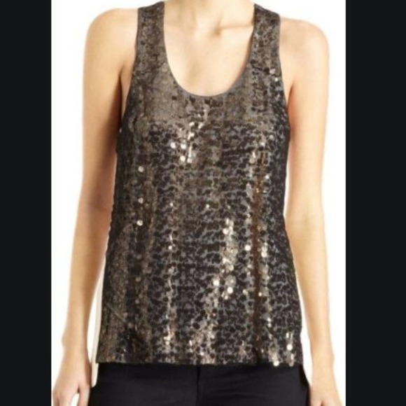 Rag & Bone Bahia Top Gold Sequin 100% Silk  Medium - Picture 5 of 17
